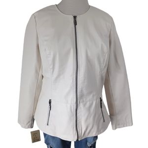 ALFANI FAUX LEATHER JACKET SIZE L